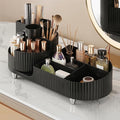 Booklov Rotating Makeup Organizer for Vanity Countertop, Black | Plastic Cosmetic Display Case, Large Beauty Brush Holder for Bathroom Counter, Skin Care Perfumes Storage by Booklov
