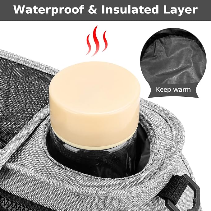 Accmor Universal Stroller Organizer with Insulated Cup Holder Detachable Phone Bag and Shoulder Strap,Stroller Bag Caddy Organizer for Uppababy, Baby Jogger, Britax Strollers - Image 8