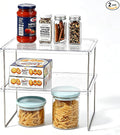 Pantry Organizer, Cabinet Storage Shelf Rack, Stackable Kitchen Cabinet, Foldable Countertop Shelf Organizer, 2 Pack by IVYHOME
