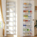 8-Tier Over the Door Pantry Organizer with Adjustable Baskets | Over the Door Spice Rack, Wall-Mounted or Hanging Shelves for Kitchen, Laundry Room, Bathroom(White,15.35"W x 5.2"D x 72.6"H) by SEFILENCE