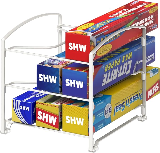 Simple Houseware Kitchen Wrap Organizer Rack, White by SimpleHouseware