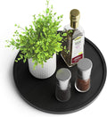 Lazy Susan Organizer Homerays 10 Inch Non-Skid Bamboo Lazy Susan for Kitchen Rotating Spice Rack for Kitchen Cabinet, Wood Turntable for Kitchen Countertop Organizer Black by Homerays