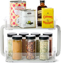 madesmart Two Level Spice Organizer, Grey | tiered layout, label visibility, soft grip lining, cabinet pantry use, seasoning bottles, woman owned by madesmart%C2%AE