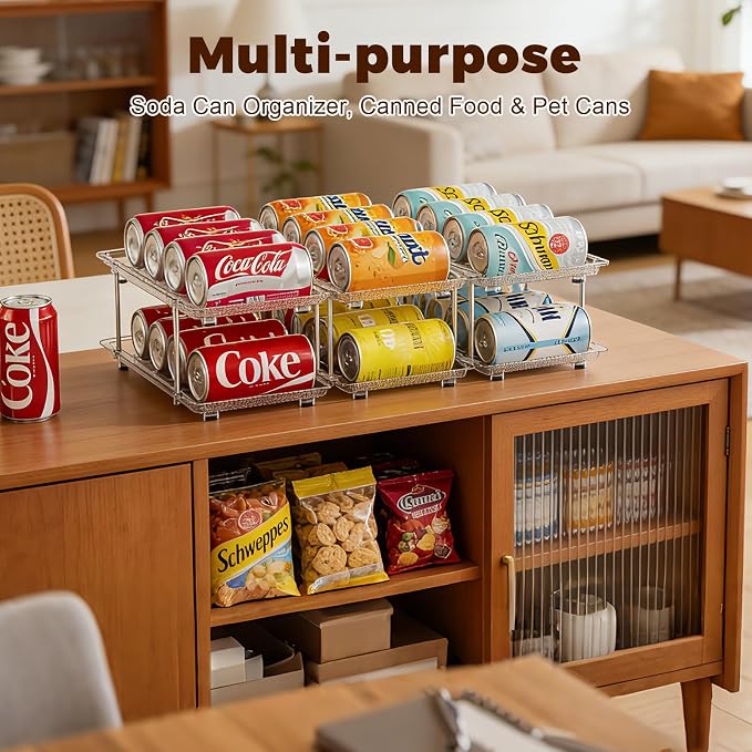 Cat Food Can Organizer, 2 Tier Adjustable Clear Can Rack - Image 8