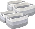 4 Pack Large Storage Basket for Organizing, 17.5"x13"x7" Woven Basket for Shelves, Closet Cube Storage Bins with Wrapped Handle, Cotton Rope Baskets for Kitchen, Clothes, Toys(Gradient Grey) by Degeyoyo