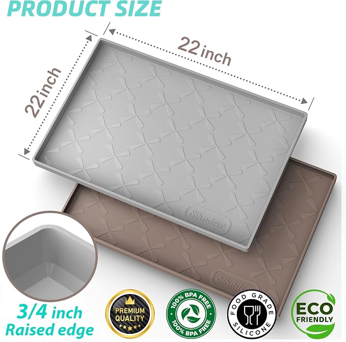 Waterproof Under Sink Mat 22" x 22" Silicone Mat Cabinet Protector | Heavy Duty Deep Drip Tray, Extra Thick Non Slip Liner for Kitchen & Bathroom, Pets, Organizer, Storage, Boots, Home Essential - Image 3