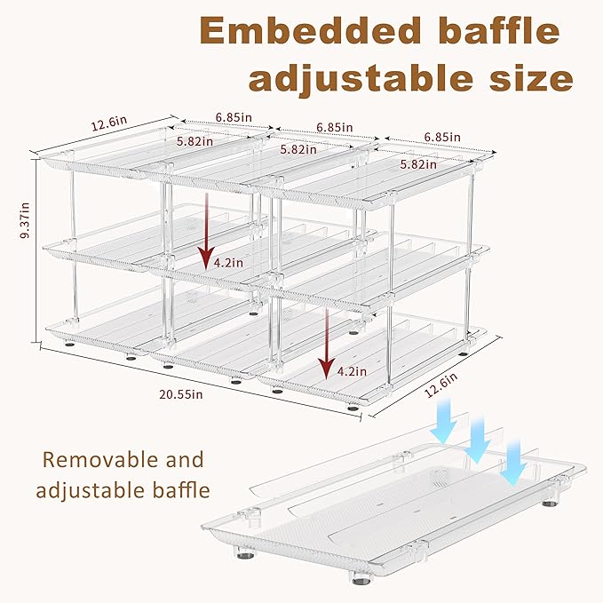 Jsyrjing Cat Food Can Organizer, Can Organizer for Pantry | Modular stackable adjustable design, fits multiple can sizes, gravity feed auto rolling, clear space saving organizer - Image 2