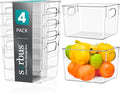 Sorbus Medium Clear Plastic Storage Bins for Shelves, Clothes, with Handle - Clear Storage Bins, Drawer, Shelf, Closet, Pantry, Fridge, Freezer Organizer Bins, Closet Organizers and Storage (4 pack) by Sorbus