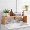 Bamboo Over the Sink Shelf Bathroom Shelf Organizer Over the Faucet Wood Pedestal Soap Stand Farmhouse Bathroom Decor Over the Sink Shelves (23.62 x 7.87 x 5.91 Inches,Bamboo Color) by Menkxi