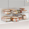 4 Pack 2 Tier Vertical Spice Rack Pull Out,10.4'' Deep Narrow Slide Out Spice Rack Organizer for Inside Cabinets,Kitchen,Pantry,Cupboard Seasoning,Can,Jar Organizer and Medicine Cabinet Storage by Yieach