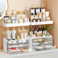 StorBin Arcylic 5-Tier Makeup & Skincare Organizer for Vanity, Bath, 2 Sets | Smooth 3 drawers, clear body, gold frame, non-slip, for perfumes, serums, face masks, palettes, vanity & bath counter,Clear by Unknown