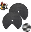 2 Pack 26 Inch Lazy Susan Shelf Liner, Non Adhesive Non Slip Composite Circle Mat for Kitchen Cabinet Corner Shelf Fridge Refrigerator Drawer Pantry Sink, Easy to Clean, Black by Unknown