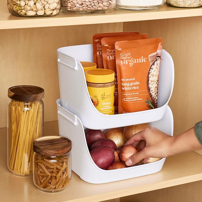 YouCopia ShelfBin Stacking Pantry Bins, 2-Pack, Stackable Storage Basket Organizers for Kitchen and Cabinet Organization - Image 5