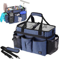Large Cleaning Caddy Bag Built-in hard plastic sheet Aluminum foil lining | Waterproof nylon, aluminum foil lining, detachable dividers, dual straps for housekeepers by Timoxi