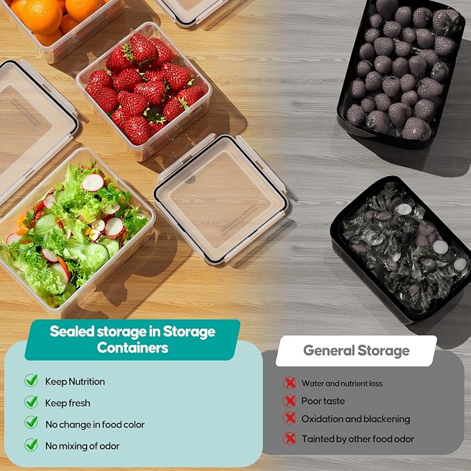 40 Pcs Food Storage Containers with Lids Airtight (20 Lids & 20 Containers) | Reusable Plastic Leakproof Meal-Prep Container for Kitchen Storage Organization Microwave/Dishwasher Safe with Labels & Pen - Image 6