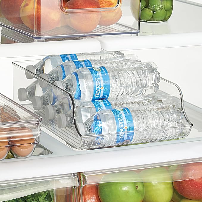 iDesign Water Bottle Organizer for Fridge, Set of 4, Clear | Made in USA - Image 3