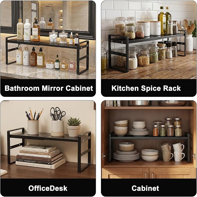 Over The Sink Shelf,Expandable Window Sill Shelf for Plants Small Tall Shelves Stackable Kitchen Organizer Shelves for Bathroom Kitchen Narrow Spaces Countertop - Image 5