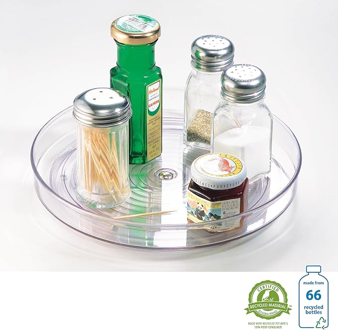 iDesign 9-Inch Lazy Susan Organizer - Small Lazy Susan Turntable for Cabinet or Pantry, 2 Count, Clear (Pack of 12) - Image 4