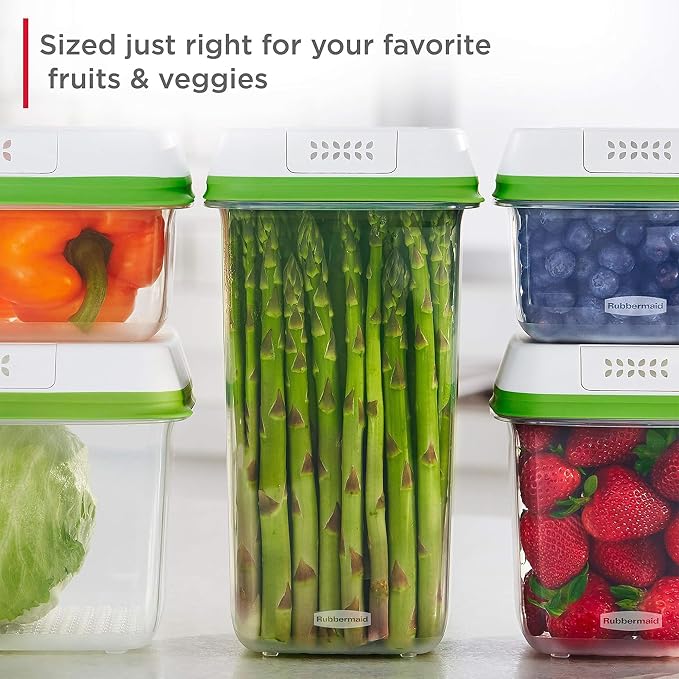 Rubbermaid FreshWorks Produce Saver, Medium and Large Storage Containers, 6 Piece Set - Image 5