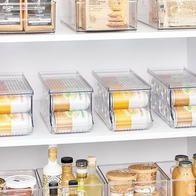 iDesign Soda Can Organizer with Lid, Set of 4, Clear | For Pantry or Refrigerator, Made in USA - Image 6
