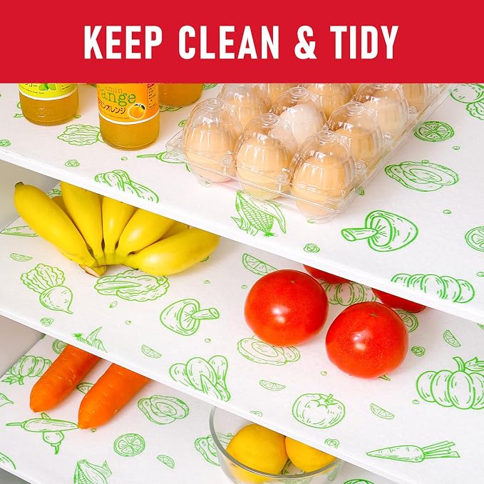 Cooyes Refrigerator Liners 17.7" x 24", Absorbent Strong Grip Fridge Mats Washable, Fridge Shelf Paper for Kitchen Cabinets, Non-Adhesive Refrigerator bin Liners for Shelves - Image 2