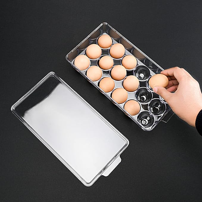 18 Eggs Holder for Refrigerator, Clear Egg Container for Fridge, Kitchen - Image 5