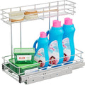 Under Sink Organizer 9" W X19 D, Pull Out Cabinet Organizer 2 Tier | Chrome Plated, Full Slide Out, Under Kitchen Bathroom Sink Organizer, Pantry Cabinet Closet Organization Rack, 1 Pack by STORKING