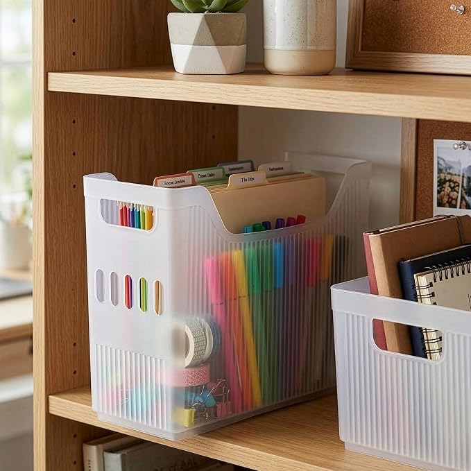 BINO | Plastic Storage Bins, Medium - 2 Pack | THE CANYON COLLECTION | Clear Storage Bins for Organization | Clear Containers for Pantry | Fridge & Freezer Organizer Bin | Cabinet & Pantry Organizers - Image 5