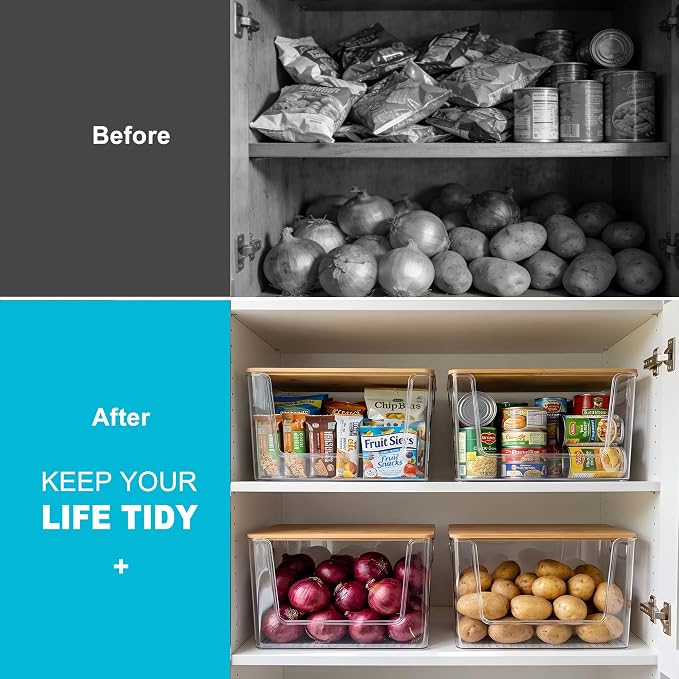 Pantry Organizers Storage, 2 Pack Large Clear Storage Bins for Onion, Potato, Garlic, Canned Food, Organizer Bins for Under Sink, Kitchen, Countertop, Bathroom - Image 7
