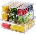 10 Pack Fridge Organizers and Storage, Clear Fridge Organizer Stackable | Fridge Organizer Bins with Lids, Refrigerator Storage Containers for Kitchen, Food, Cabinets, Fruits, Vegetables by Luckore