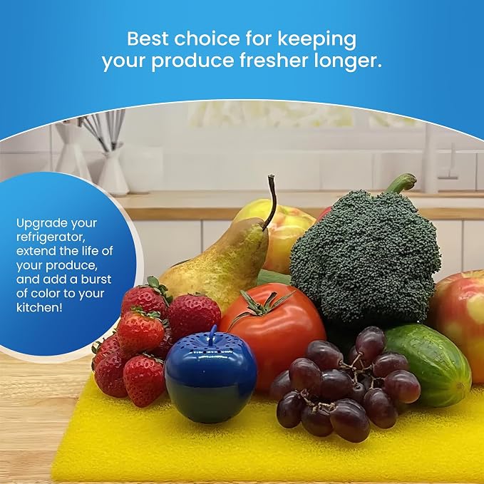 Bluapple FreshMats, Refrigerator Bin Liner, Fridge Drawer Mats, Crisper Life Extender Liner Keeps Produce Fresh Longer, Anti-Bruising, for Air Circulation, Washable & Reusable (4-Mats, 12x15, Yellow) - Image 2