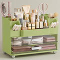 HBlife Makeup Organizer for Vanity with Brush Holder, Large Bathroom Countertop Cosmetic Organizer Skincare Storage, Easy to Store Lipsticks, Nail Polishes, Perfumes, Eyeshadow Palettes, Avocado Green by HBlife