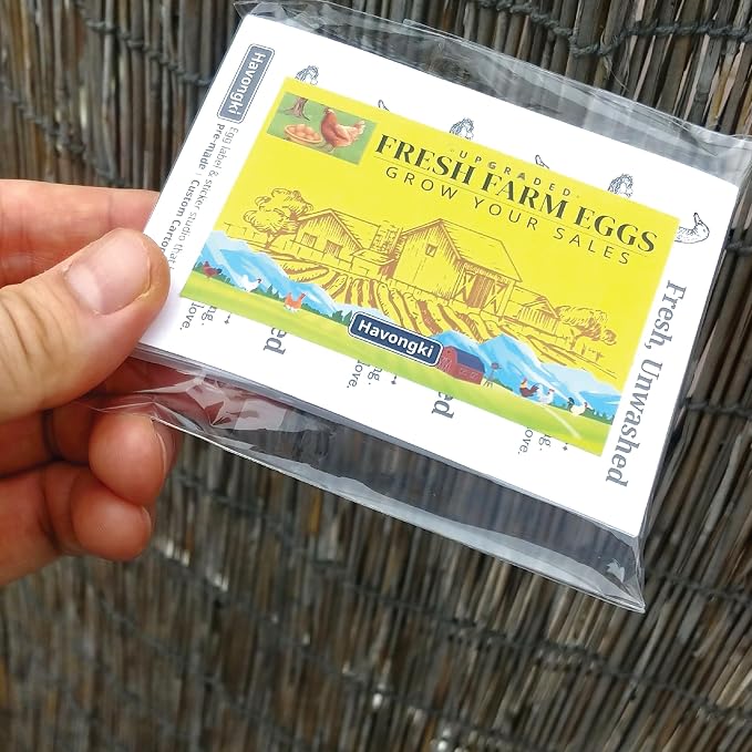 120 Duck Egg Carton Labels Stickers | White Farm Fresh Eggs | 4 6 12 15 18 30 48 50 Count - Basket Box Container Extra Organizer Farm Supplies, 66mm x 26mm - Image 5