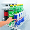 Upgraded Premium Drink Organizer for Fridge. Ultra Space Saving Soda Can Organizer for refrigerator with Larger Stopper Height and Automatic Pusher with Locking Feature. Holds 15 Cans (3 Rows, White) by SIPSORT