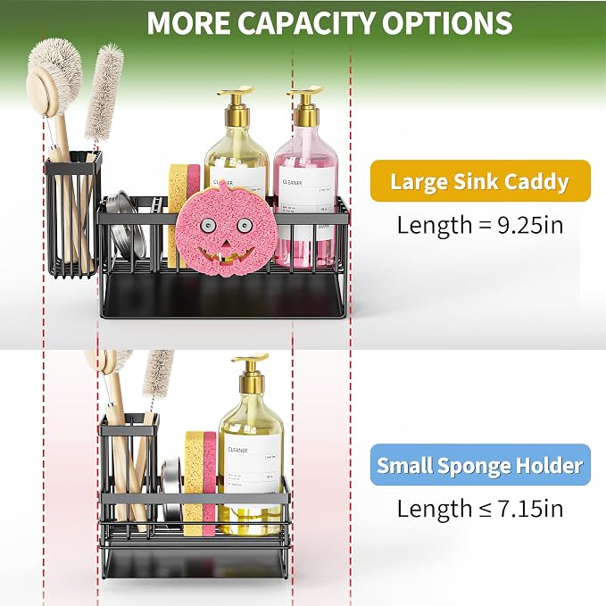Cisily Sponge Holder for Kitchen Sink, Smiley Face Sink Caddy with Removable Brush Holder,Self-Draining Sponge Caddy for Sponge,Soap,Dish Brush,Scrubber,Kitchen Essentials and Gadgets - Image 4