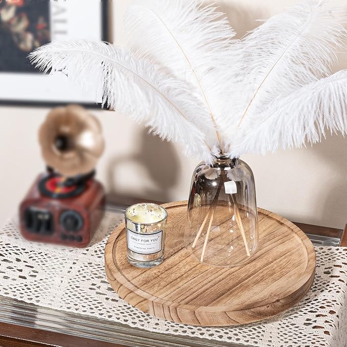 Wood Lazy Susan Turntable Kitchen Decor Round Table Tray, 10" Brown | Waterpoof, Easy clean, Non-slip, Rotating Wooden Decorative Pantry Table Tray for Seasoning, spice, snack - Image 2