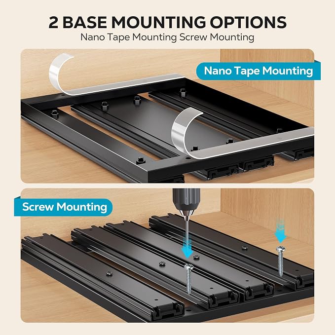 Nieifi Pull Out Spice Rack Organizer, 2 Tiers, Black | Spice Organization for Cabinet, Height Adjustable, Easy to Install - Image 4