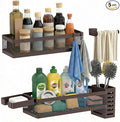 PUSDON 5-in-1 Wide Wall Mount Wrapped Mesh Kitchen Organizer & Shower Caddy Kit, with Paper Towel Holder, Utensil Holder, Soap Dish, Heavy Duty 50LBS - Vintage Bronze, Netting by PUSDON