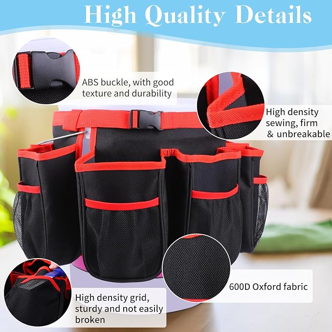 Portable Bucket Cleaning Tool Organizer,5 Gallon Bucket Holder | Home Cleaning Supplies,Foldable Wash Tool Caddy Organizer More Mesh Pockets for Housekeeping,Easy to Use - Image 3