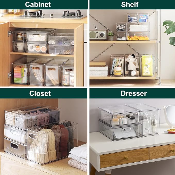 LALASTAR Fridge Organizer And Storage Clear, Large Refrigerator Organizer Bin with Pull-out Drawer, Pantry Organization and Storage, BPA Free, 1 Pack, 9.51QT - Image 6