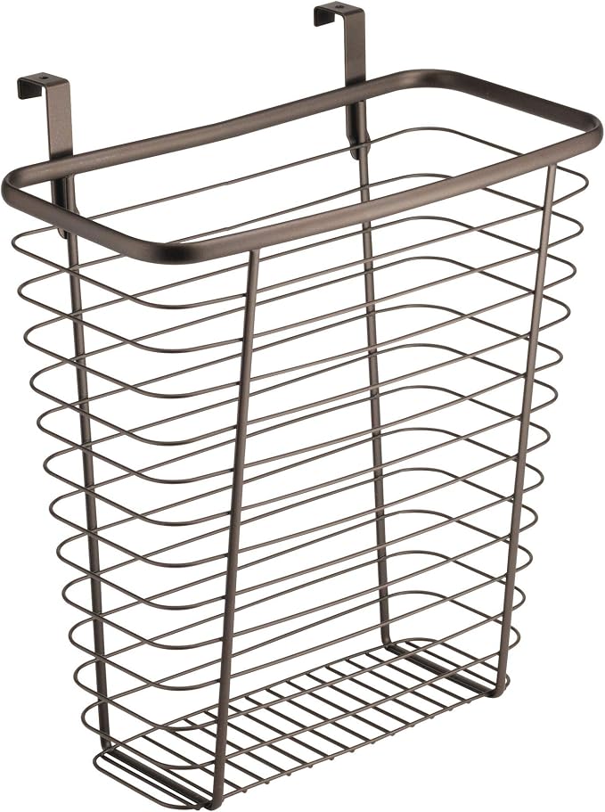 iDesign Steel Over-The-Cabinet Waste Basket or Storage Bin, The Axis Collection, 7.1" x 12.2" x 14.2", Bronze - Image 4
