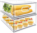 MANO 2Pack Clear Fridge Drawers Pull Out Stackable Refrigerator Drawer Organizer Bins Pantry Storage Box Plastic Food Containers for Kitchen Bathroom Office Closet (X-Large) by MANO