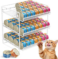 Cat Food Can Organizer 3-Tier Can Organizer for Pantry 84 Cans 3.5oz | White metal 3-tier cat food can organizer,Holds 84 cans 3.5oz,Adjustable pantry countertop storage for kitchen cabinet by REFLYING