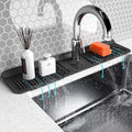 Folding faucet mat for kitchen sink-sink splash guard behind faucet-silicone kitchen faucet mat-faucet draining mat of sink accessories with button lock by Unknown