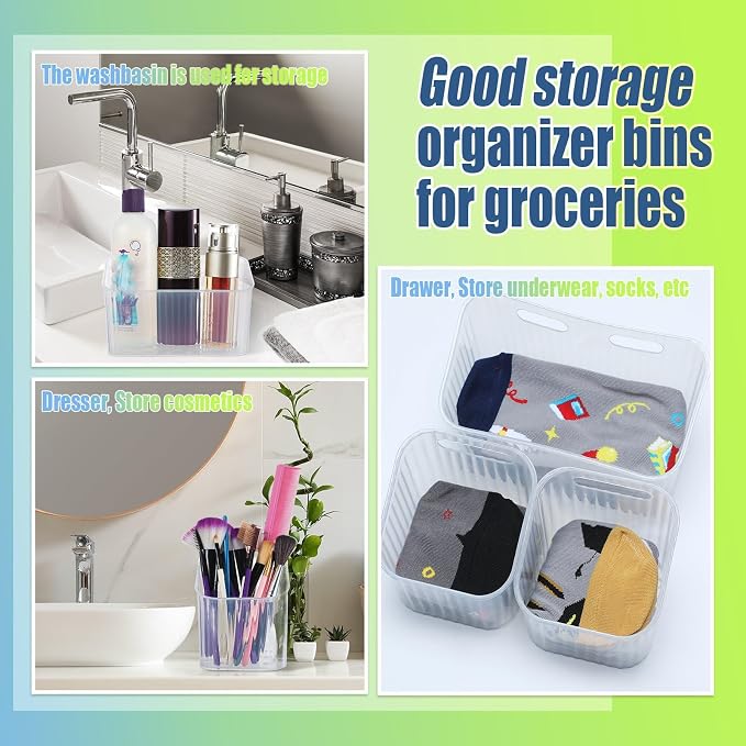 SiliFine 8 Pcs Cabinet Door Organizer Bin Wall Mount Organizer,3.54'',Clear - Image 5