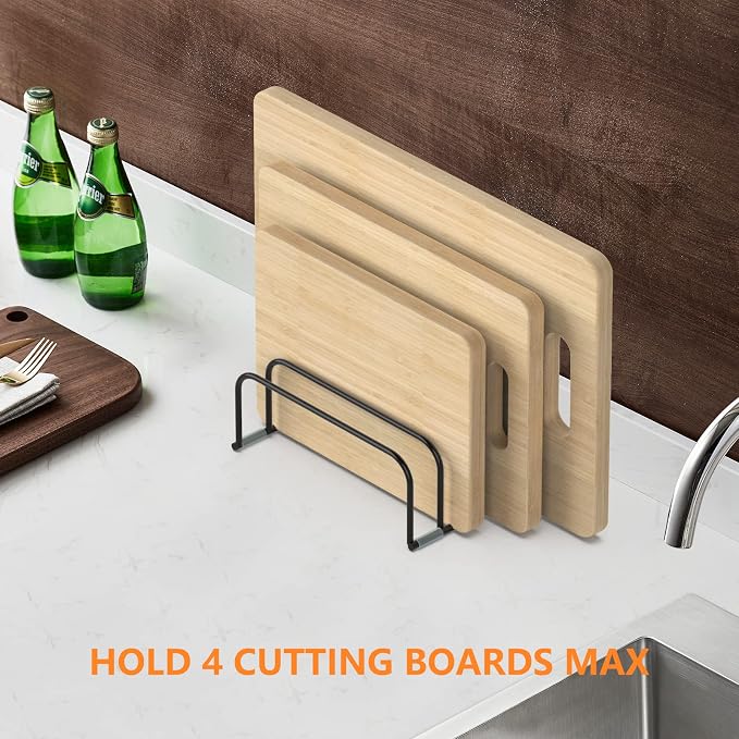 Cutting Board Storage Rack, Compact Cutting Board Organizer, Chopping Board Storage Stand Rack, Bakeware & Cookie Pan Sheets Organizer (1.0 Inch Width Slots) - Image 6