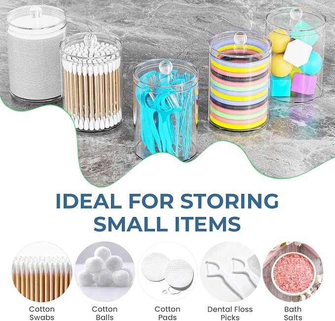 Bathroom Counter Organizers and Storage with 3 PCS Qtip Holder (White) | Easy To Clean, Drainage, Non-Slip, Detachable, 6 Slots Toothbrush Holders for Bathrooms - Image 6
