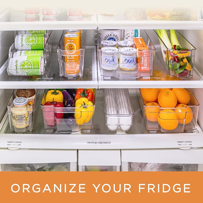 Sorbus Fridge Organizer Bins – Set of 8 Refrigerator Organizers and Storage Containers, Stackable Freezer Bins and House Essentials for New Home, BPA-Free Pantry Drawer Organizers - Image 8