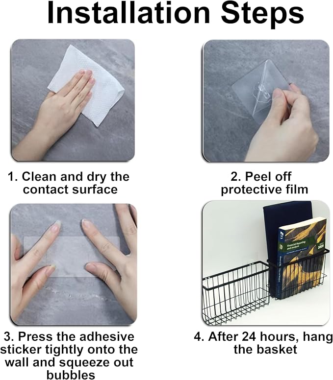 3 Pack Cabinet Door Organizer, Foil and Plastic Wrap Organizer, Wall Mounted Kitchen Organizers and Storage Wire Basket, Pantry Door Storage Kitchen Wrap, Black - Image 5
