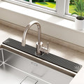Stone Faucet Mat for Kitchen Sink - Quick Dry Diatomite Sink Splash Guard, Prevents Moisture Buildup & Water Stains, Water Absorbing Stone Tray for Bathroom Countertop (Dark Gray, 30" x 4") by MAGKOTA